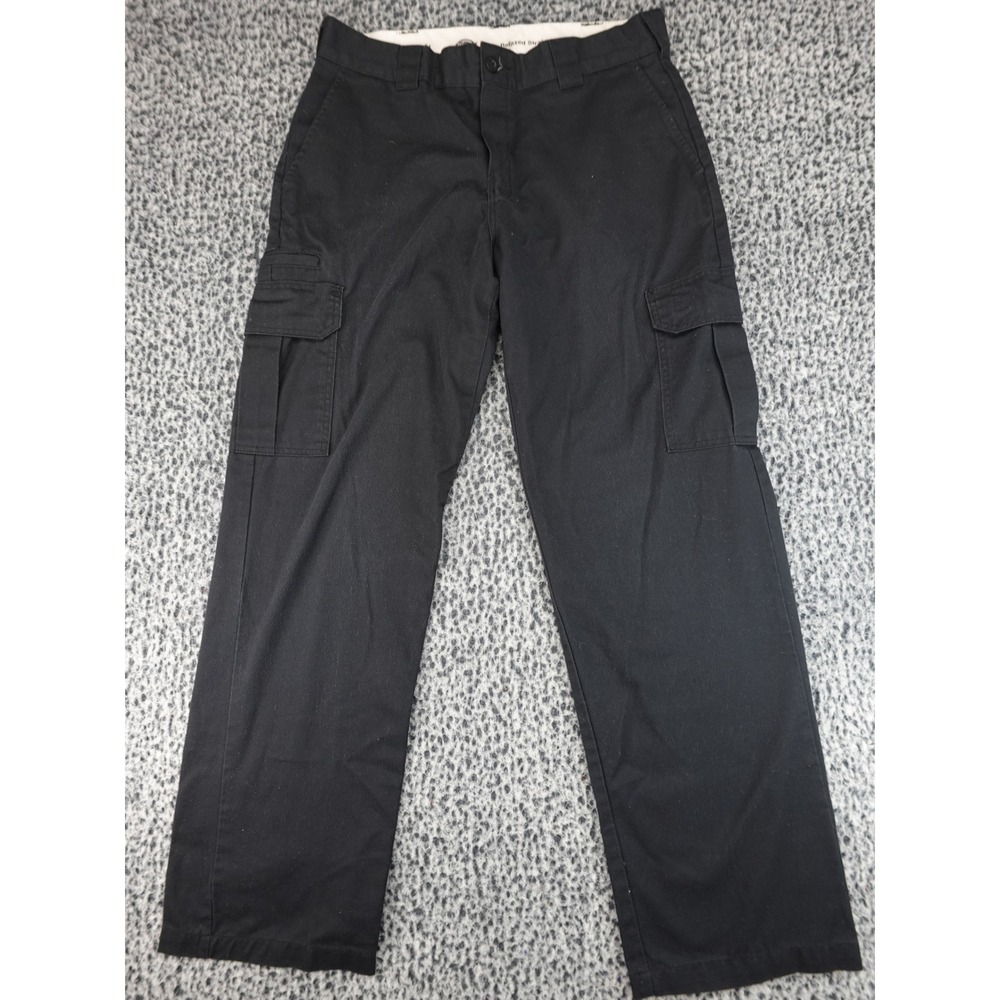 Dickies Cargo Pants Mens 34x34 Black Relaxed Straight Fit Workwear Twill
